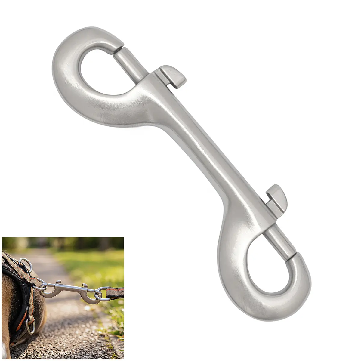 Nickel Plated Double Ended Bolt Snap Hook for Straps & Leathercraft - Image 4