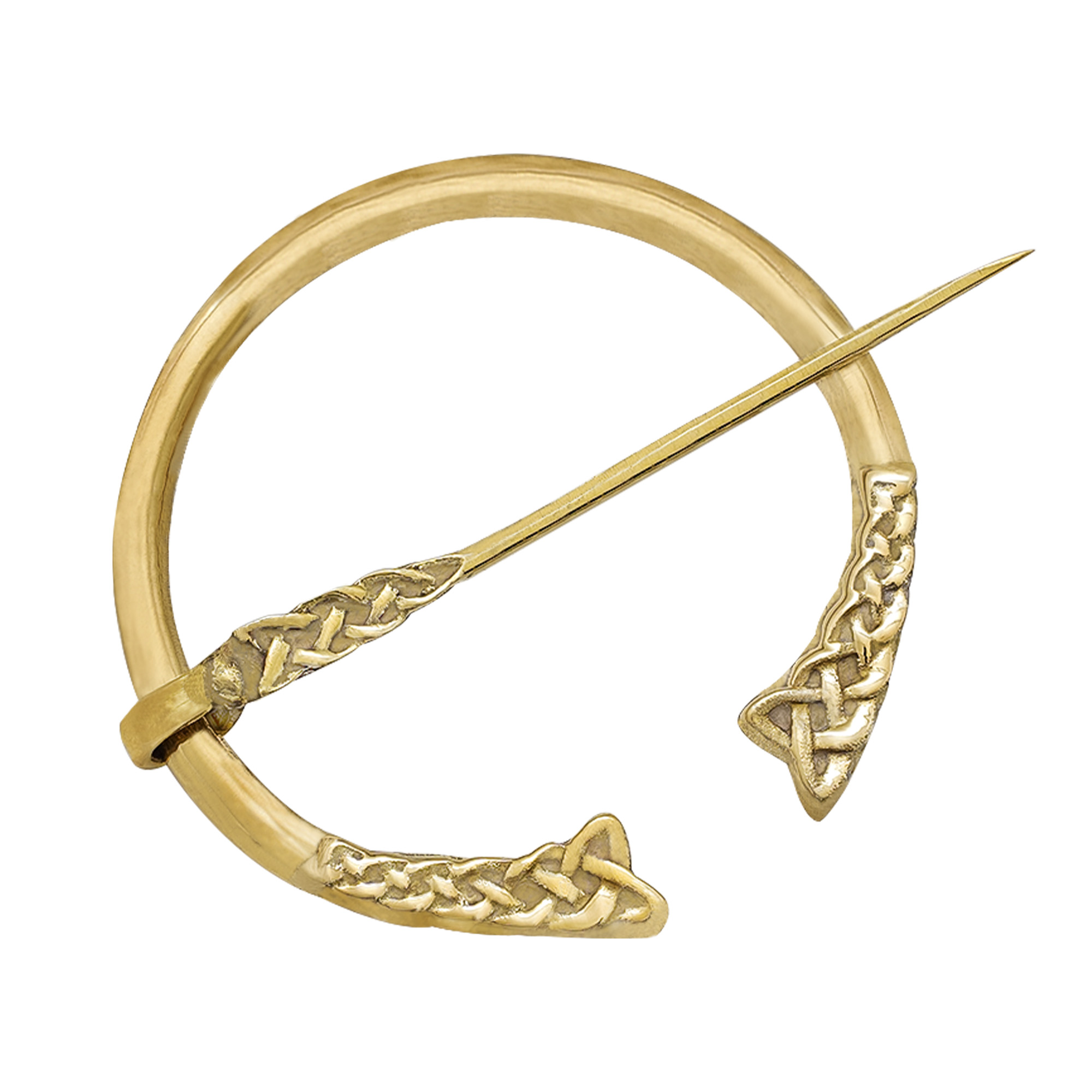 ✨ Pure Brass Celtic Penannular Brooch Cloak Pin Clasp - Medieval