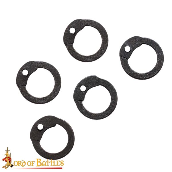Blackened Mild Steel Loose Rings, Flat Rings with Dome Rivets, 6 mm 18 gauge, Craft and Repair Chainmail Armour - Image 4