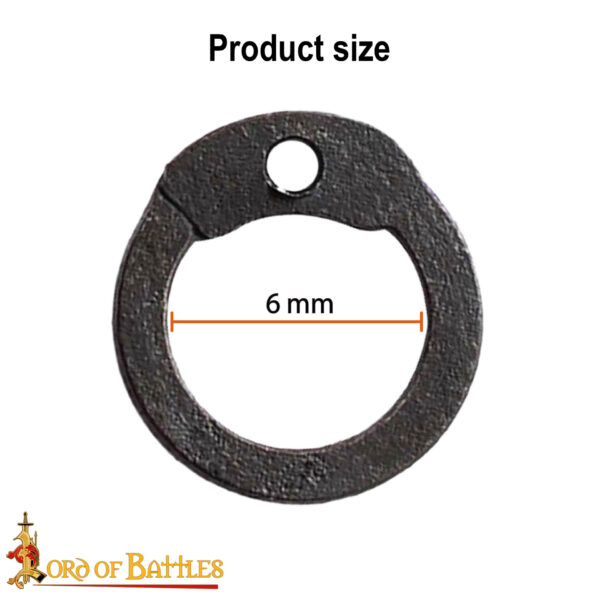 Blackened Mild Steel Loose Rings, Flat Rings with Dome Rivets, 6 mm 18 gauge, Craft and Repair Chainmail Armour - Image 3