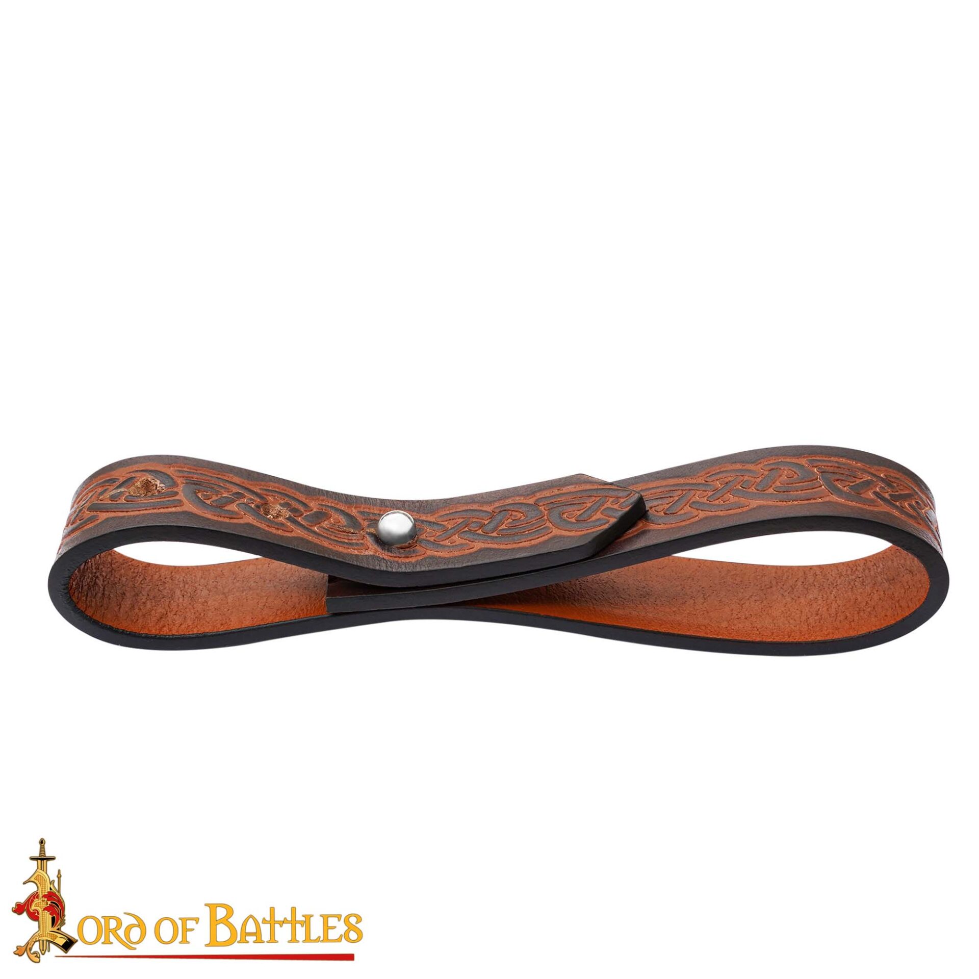 9th Century Viking Embossed Leather Tankard Strap Holder-26079BR 3