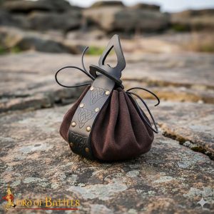 Leather Belt Pouch With Embossed Celtic Knots