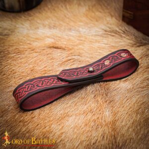 Genuine Leather Tankard Strap with Celtic Knotwork – Handcrafted Medieval Mug Holder for LARP, Fairs & Everyday Use