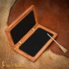 9th Century Viking Wooden Wax Tablet with Brass Stylus Medieval Writing Set 26379