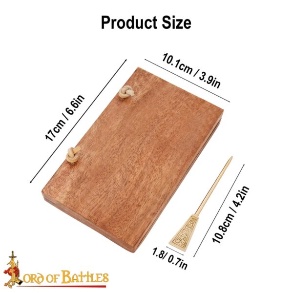 Roman Wax Tablet with Pure Brass Stylus Functional Wooden Accessory - Image 3