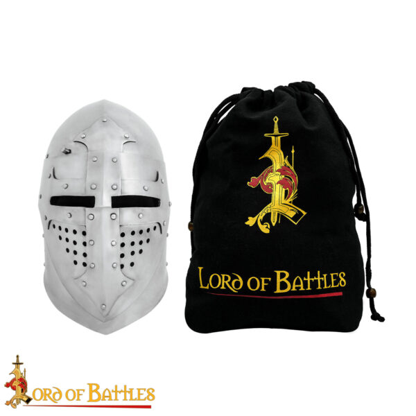 “Guiron the Courteous” 14th Century Knightly Visored Bascinet - Image 4