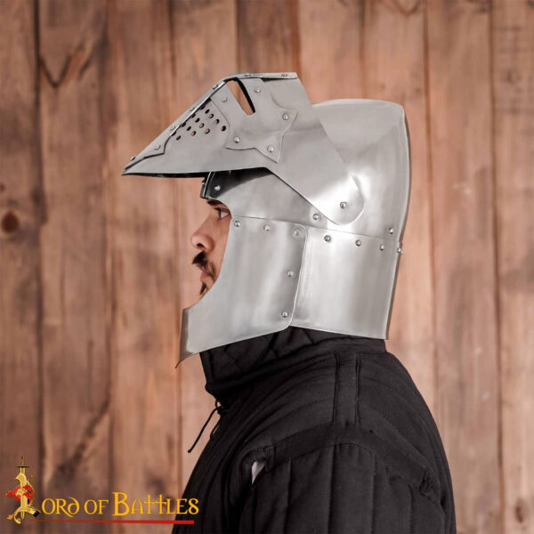 “Guiron the Courteous” 14th Century Knightly Visored Bascinet - Image 7