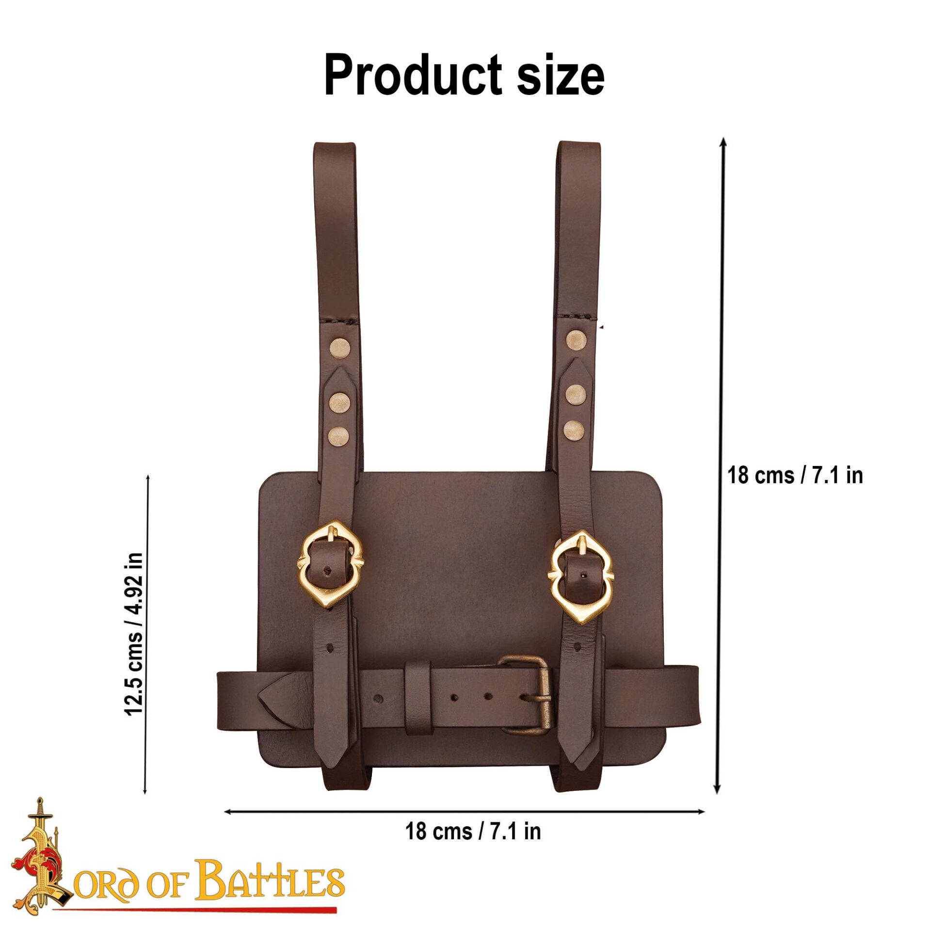 15th Century Late Medieval Leather Journal Holder with Brass Buckles-25938CBR 2