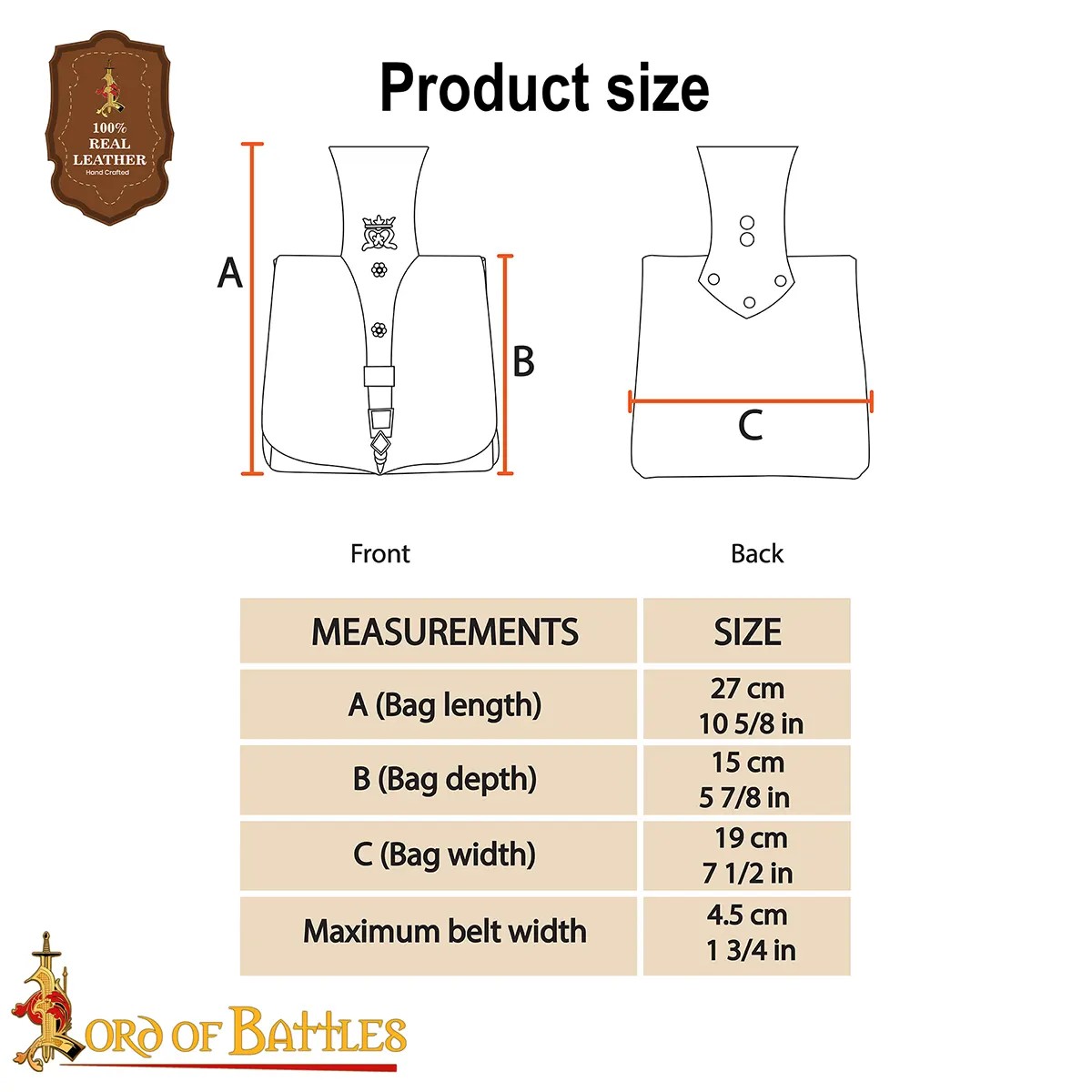 King's Courtier Genuine Leather Medieval Belt Pouch , LARP, Fairs, Stage King's Courtier Genuine Leather Medieval Belt Pouch , LARP, Fairs, Stage - Image 3