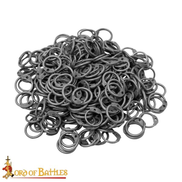 Mild Steel Loose Rings, Round Rings with Dome Rivets, 10 mm 16 gauge, Craft and Repair Chainmail Armour - Image 2