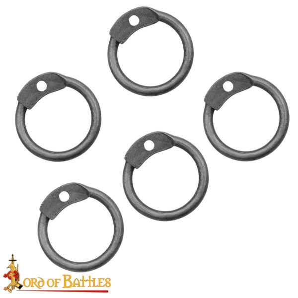 Mild Steel Loose Rings, Round Rings with Dome Rivets, 10 mm 16 gauge, Craft and Repair Chainmail Armour - Image 4