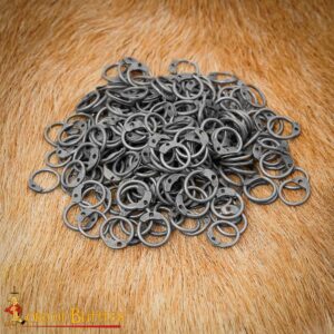 Mild Steel Loose Rings, Round Rings with Dome Rivets, 10 mm 16 gauge, Craft and Repair Chainmail Armour