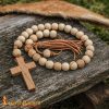 15th Century Medieval Wooden Rosary with Cross-26381 1