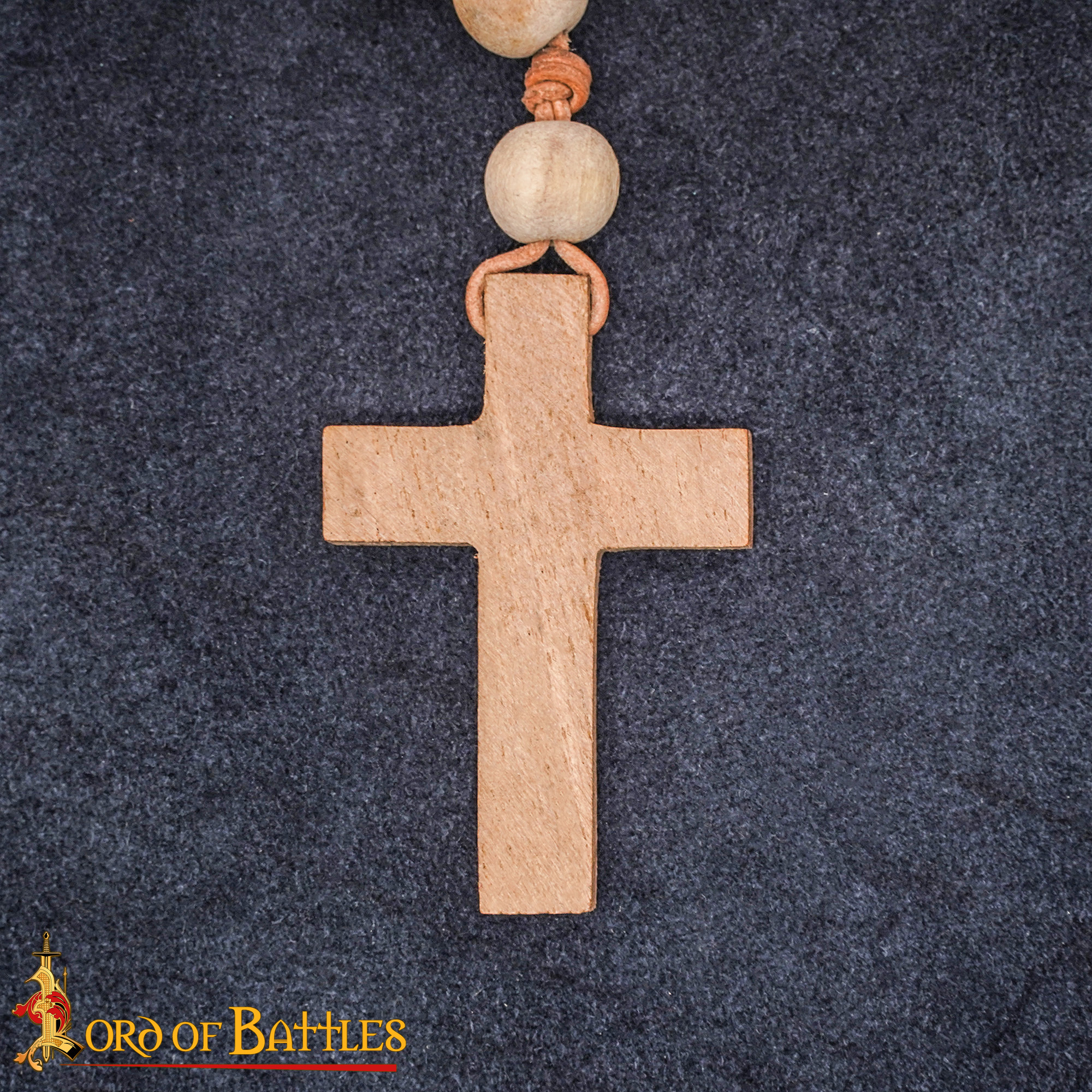 15th Century Medieval Wooden Rosary with Cross-26381 6