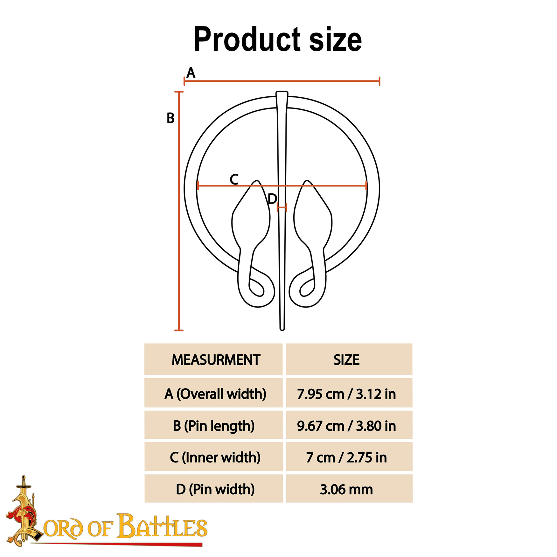 10th Century Hand-Forged Steel Penannular Brooch Viking Cloak Pin-26219SS 2