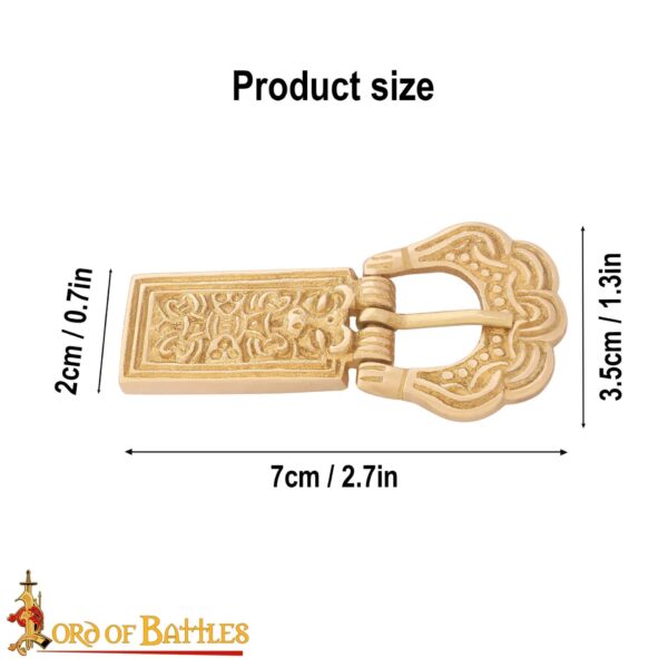 Solid Brass Celtic Belt Buckle Leather Accessory - Image 3