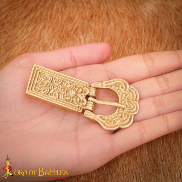 Solid Brass Celtic Belt Buckle Leather Accessory - Image 2