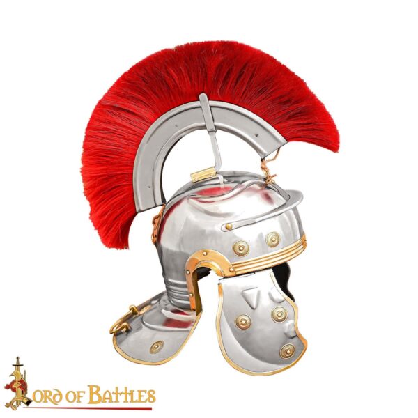 Roman Legionary Steel Helmet with Plume - Image 4
