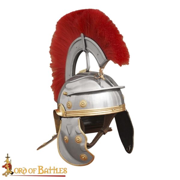 Roman Legionary Steel Helmet with Plume - Image 5
