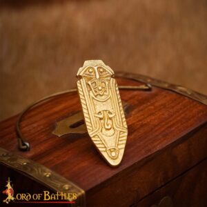 Viking Brass Belt Tip – Solid Brass Celtic Belt End / Chape Leather Accessory