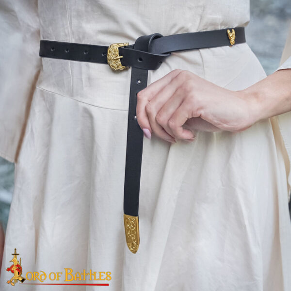 Medieval Pure Solid Brass Belt End / Chape with Celtic Knot Design