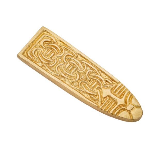 Medieval Pure Solid Brass Belt End / Chape with Celtic Knot Design - Image 3