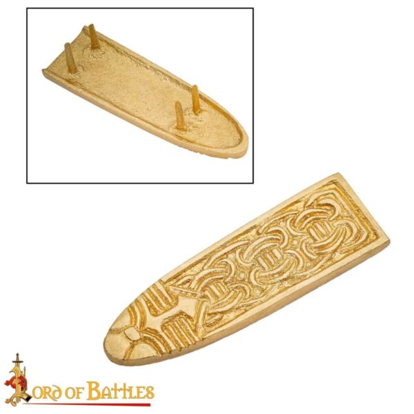 Medieval Pure Solid Brass Belt End / Chape with Celtic Knot Design - Image 4