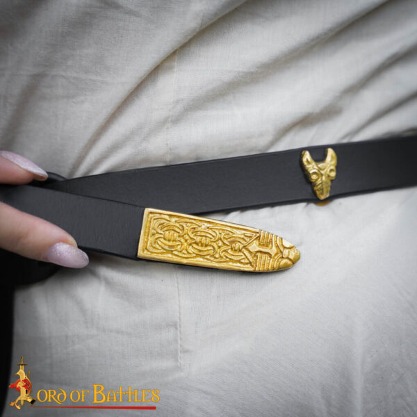 Medieval Pure Solid Brass Belt End / Chape with Celtic Knot Design - Image 5