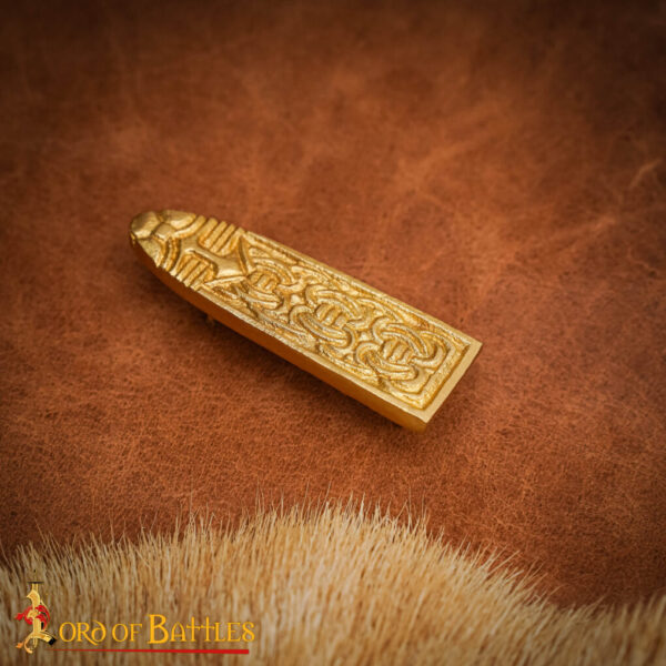 Medieval Pure Solid Brass Belt End / Chape with Celtic Knot Design - Image 7