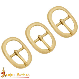 Leather Craft Buckles - Medieval Oval Solid Brass Buckle Set of 3