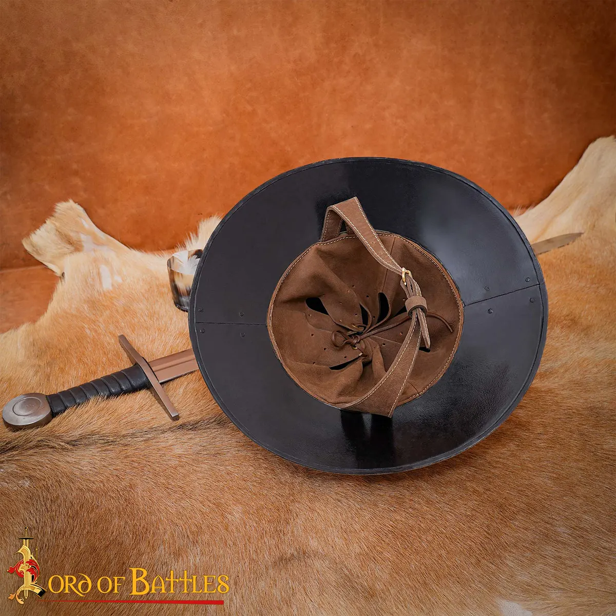 15th Century Kettle Helmet with Leather Liner & Chin Strap 15th Century Kettle Helmet with Leather Liner & Chin Strap - Image 7