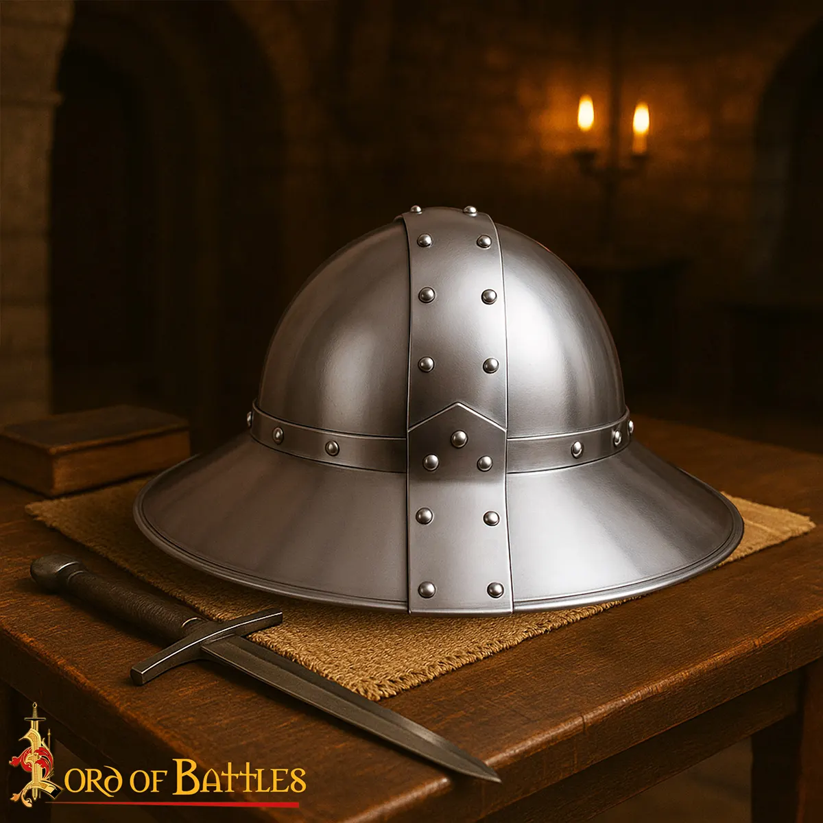 15th Century Kettle Helmet with Leather Liner & Chin Strap 15th Century Kettle Helmet with Leather Liner & Chin Strap - Image 6