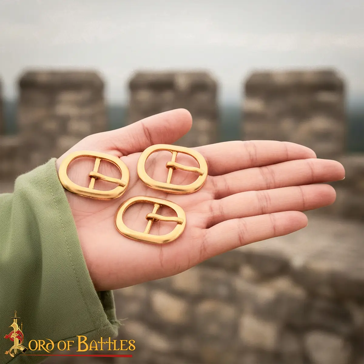 Leather Craft Buckles - Medieval Oval Solid Brass Buckle Set of 3 - Image 6