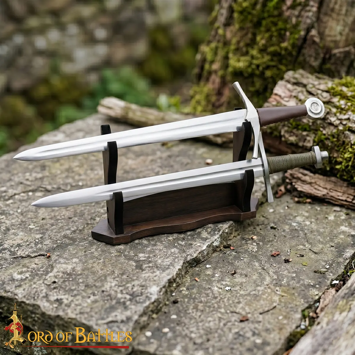 Two Tier Handcrafted Genuine Hardwood Axe / Sword Stand Two Tier Handcrafted Genuine Hardwood Axe / Sword Stand - Image 7