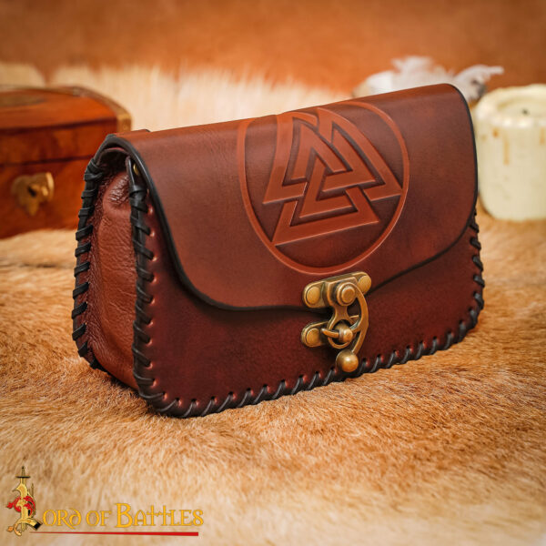 Viking Valknut Genuine Leather Belt Bag