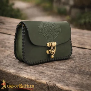 Leather Celtic Bag With Embossed Cross