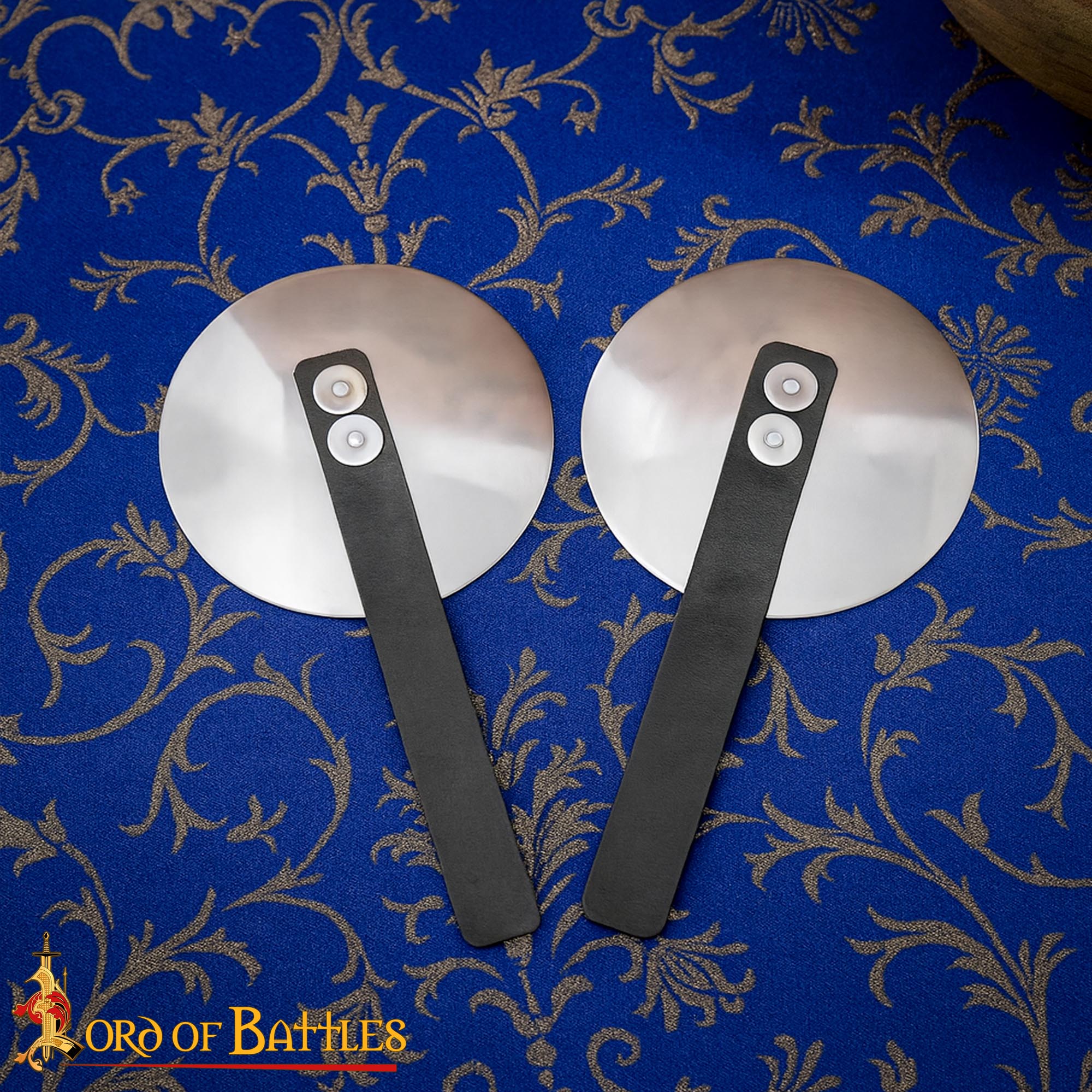 Medieval Steel Rondels with Leather Straps-26129P 1