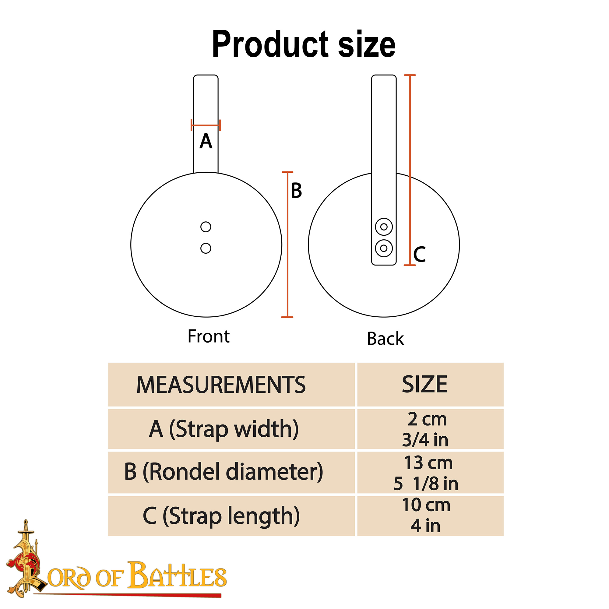 Medieval Steel Rondels with Leather Straps-26129P 2