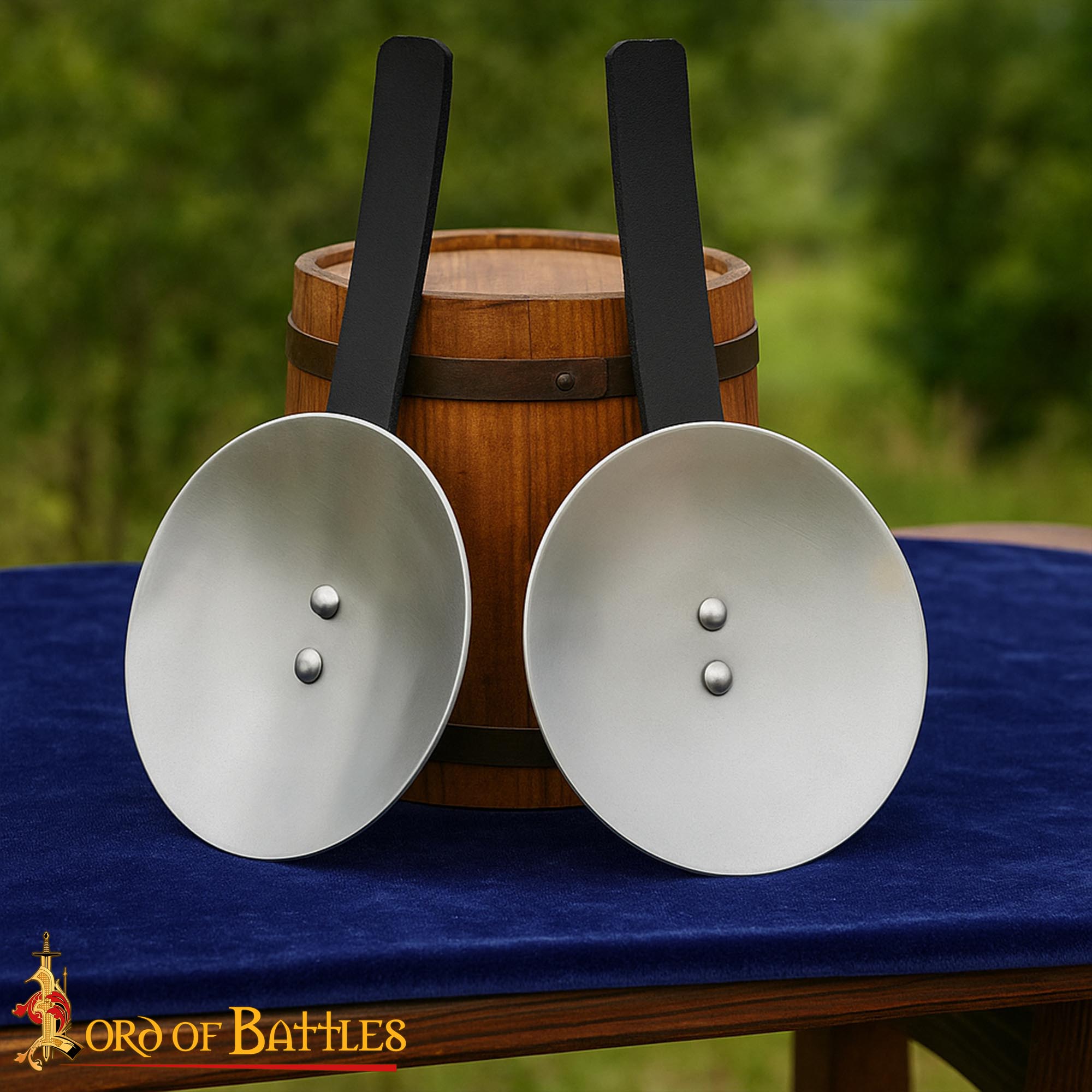 Medieval Steel Rondels with Leather Straps-26129P 4