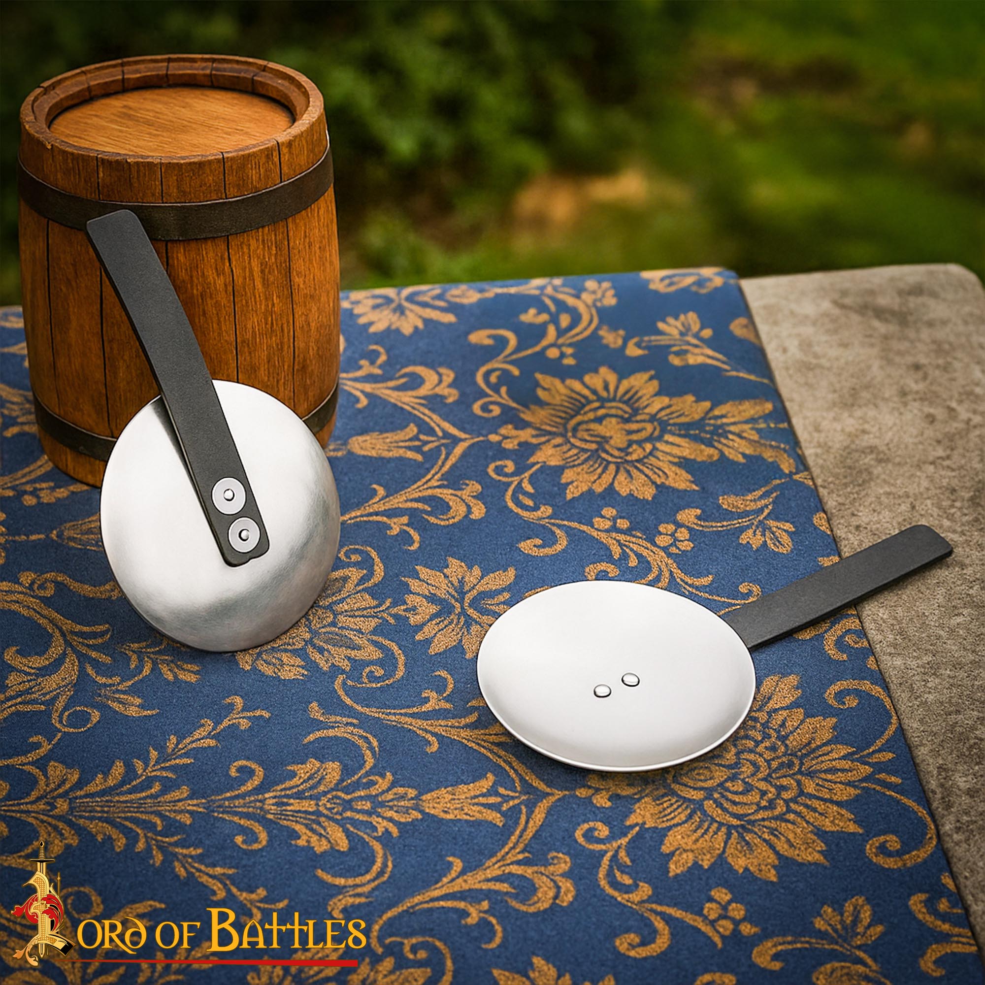 Medieval Steel Rondels with Leather Straps-26129P 5