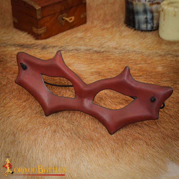 Fantasy Masquerade Genuine Leather Eye Mask for LARP or Cosplay - Image 2