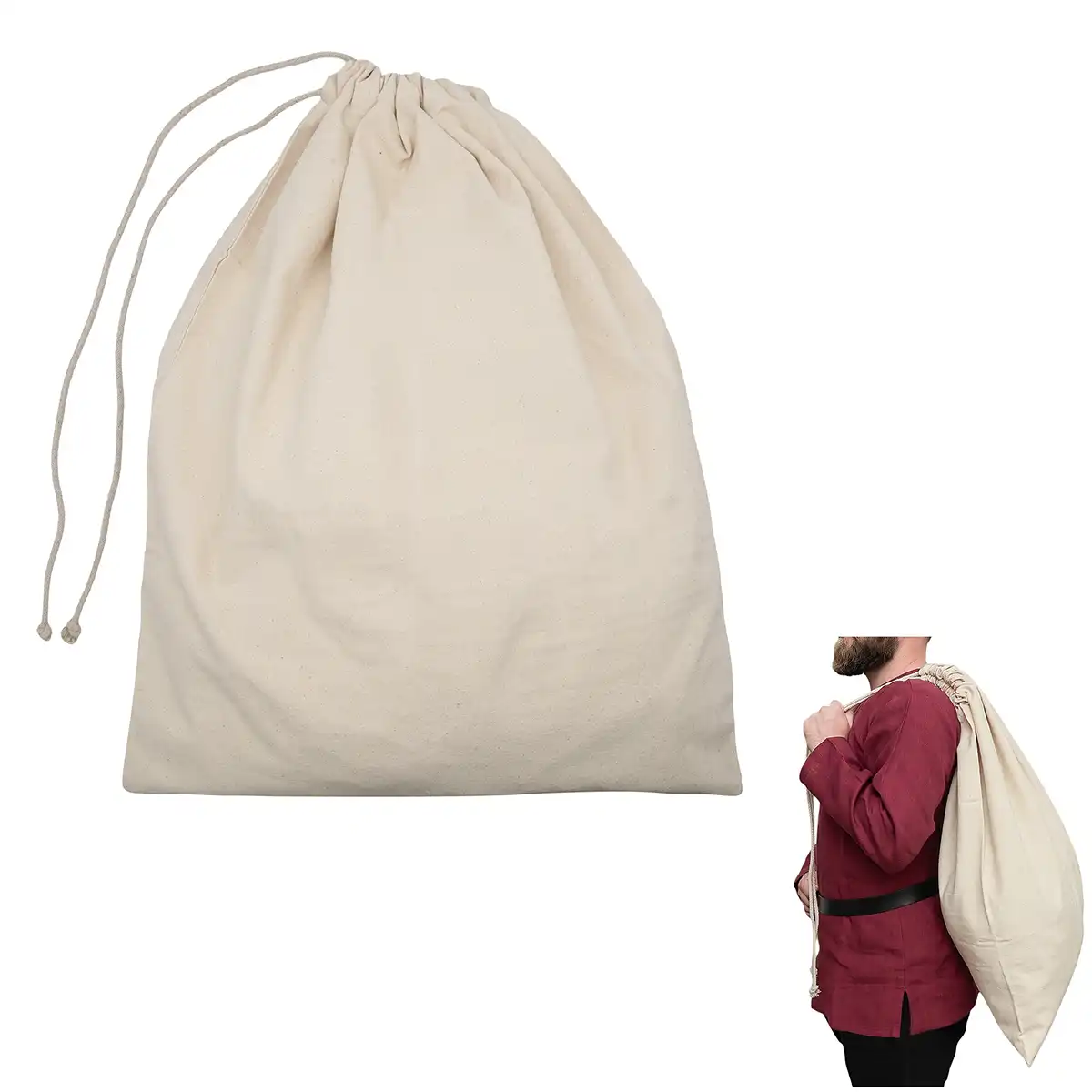 Robust Cotton Canvas Duffle Bag with Drawstring Closure Robust Cotton Canvas Duffle Bag with Drawstring Closure - Image 3