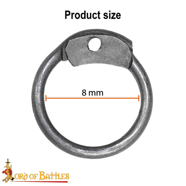 Mild Steel Loose Rings, Round Rings with Dome Rivets, 8 mm 18 gauge, Craft and Repair Chainmail Armour - Image 3