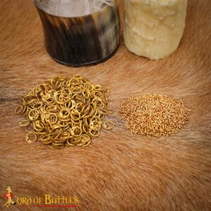 Solid Brass Loose Rings, Round Rings with Dome Rivets, 9 mm 18 gauge, Craft and Repair Chainmail Armour