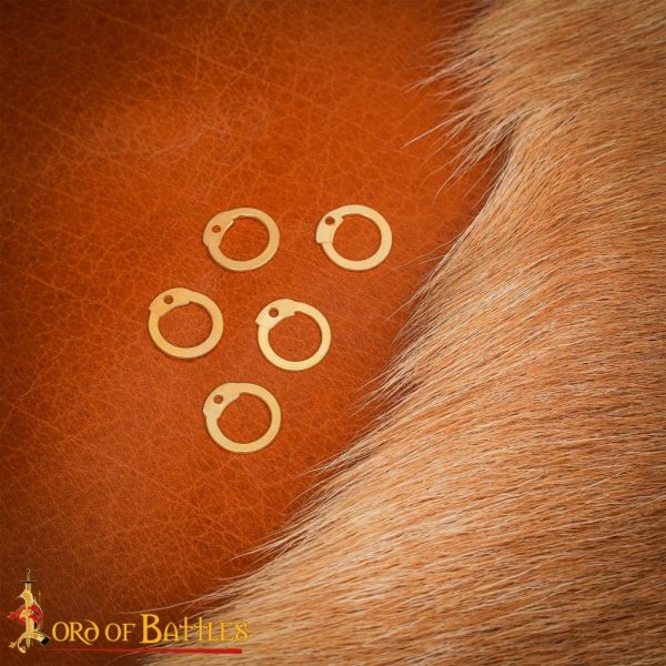 Solid Brass Loose Rings, Flat Rings with Dome Rivets, 9 mm 18 gauge, Craft and Repair Chainmail Armour - Image 6