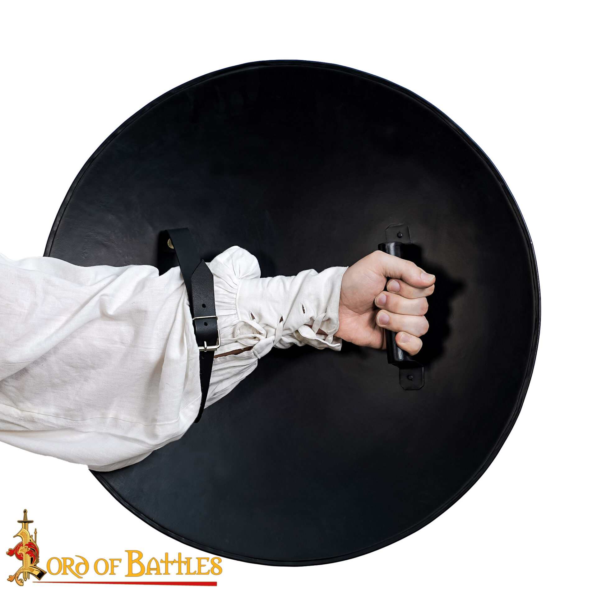 Hand Forged Medieval Round Shield-60914BK 3