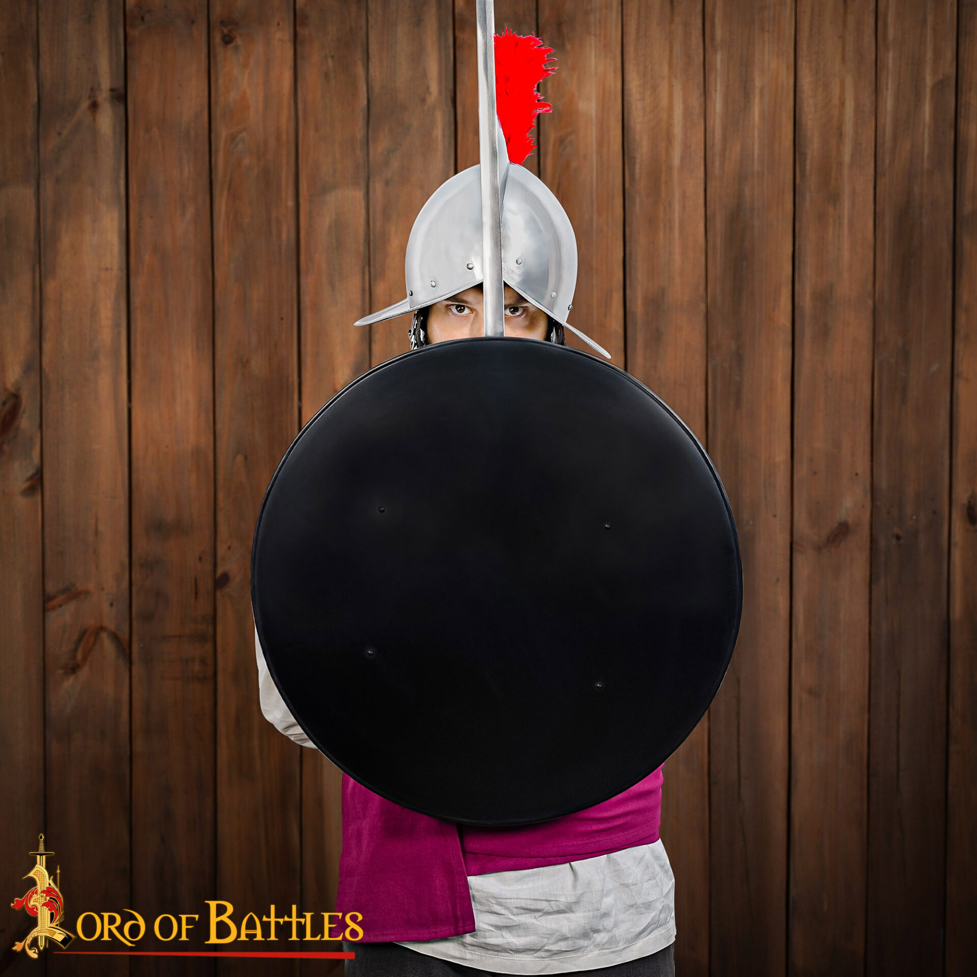 Hand Forged Medieval Round Shield-60914BK