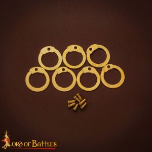 Solid Brass Loose Rings, Flat Rings with Dome Rivets, 9 mm 18 gauge, Craft and Repair Chainmail Armour