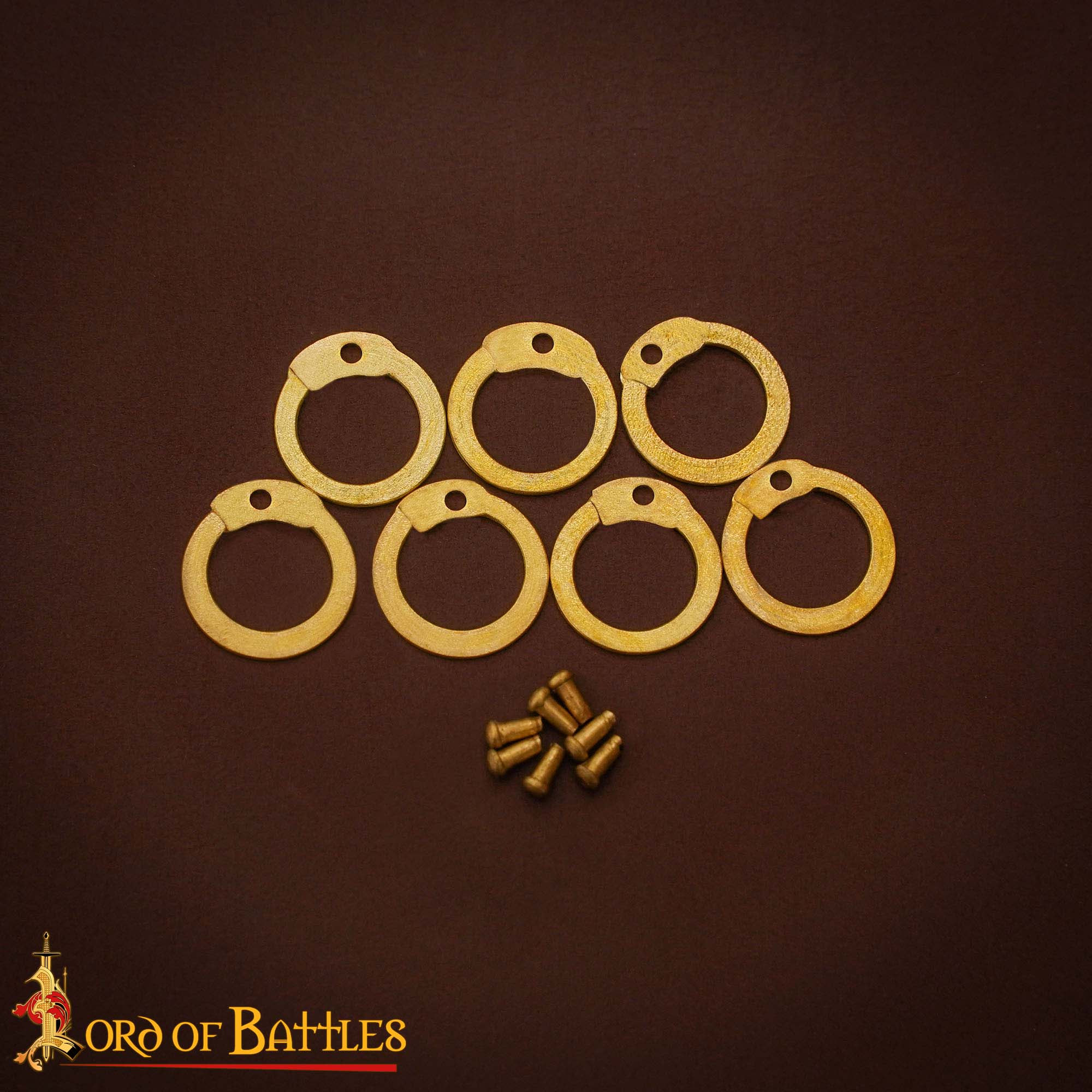 Loose Brass Flat Rings with Rivets 9mm 18 Gauge For Medieval Riveted Chainmail-8510