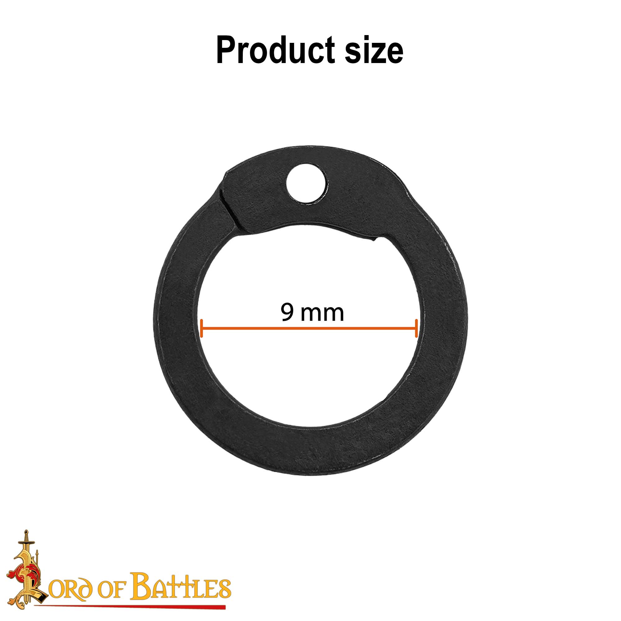 Loose Chainmail Rings 9 mm 17 Gauge Flat with Dome Rivets-847BK 2